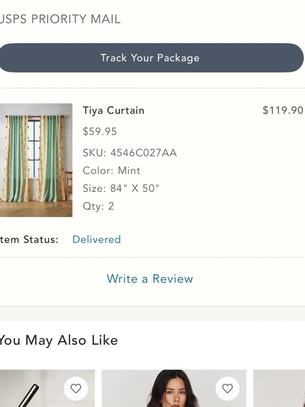 2 Anthropologie Curtain Panels - Tiya - Mint and Mustard with tassels